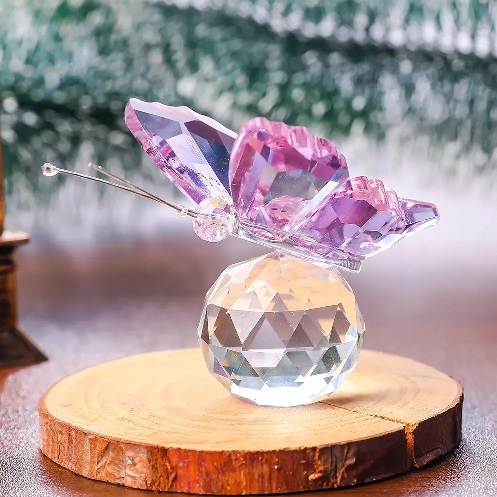 Crystal Butterfly Sculpture Home Decor, Elegant Craftsmanship for Counters and Exhibits, Intricate Ornament for Stylish Interiors
