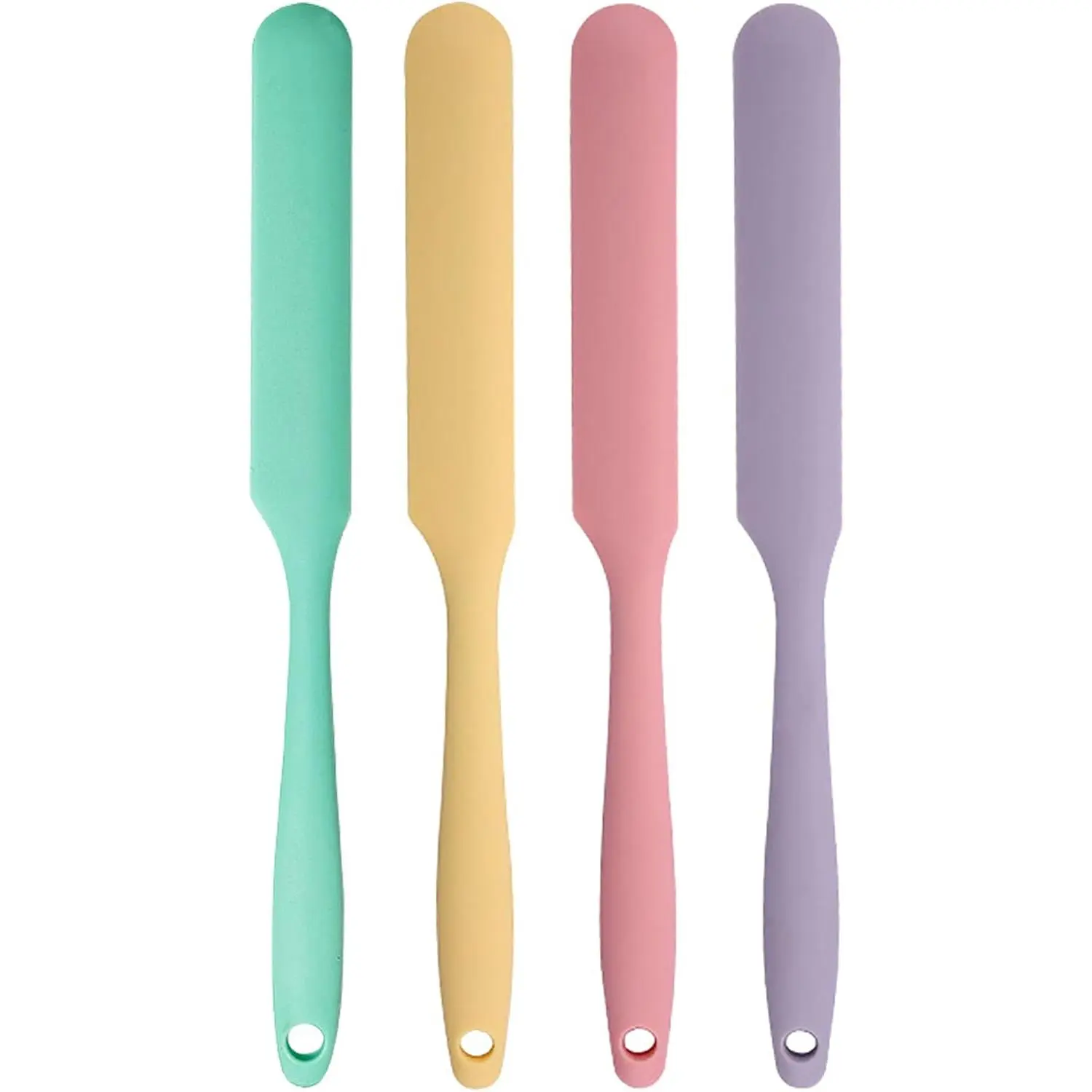4 count  Jar Spatula Set - Long Handle Sourdough Scraper, Skinny Spatula for Jars, Bottles, and Containers, Flexible Kitchen Utensils for Baking, Cooking (4 Pcs)