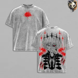 Ken Kaneki Washed Tee – Tokyo Ghoul Anime T-Shirt, Half Ghoul College Student Tragic Transformation Identity Crisis Pain and Survival Dark Hero Legacy Vintage Streetwear