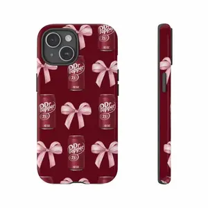 Dr Pepper Lover's iPhone Case - Festive Bow Design Creative Transparent TPU Phone Case Compatible For iPhone 17 Pro Max 11 12 13 14 15 16 Pro Max Air Plus
