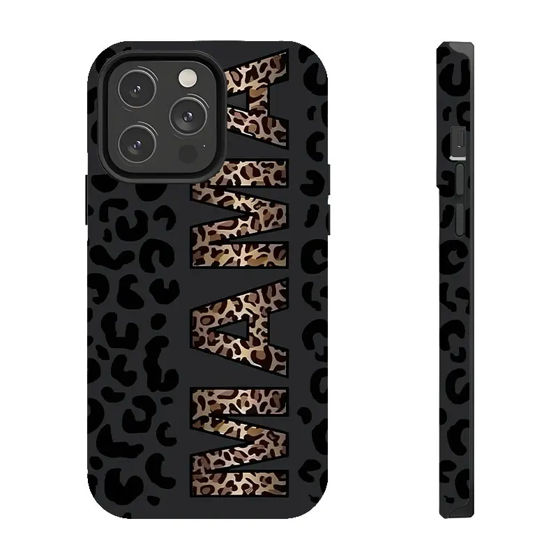Mama Leopard Phone Case, Mom Black Collage Cover, Mother Day, Mommy Day Gifts, Mom Phone Case Suitable for iPhone 17/16/15/14/13/12/11 Pro Max/Plus and  Samsung Galaxy S23FE/22/23/24/25- Tough Cases (includes gift combo donate)