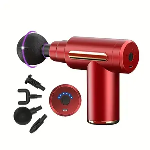 Massage Gun,Massage Gun Deep Tissue for Pain Relief with 4 Massage Heads & 6 Speeds and Carrying Case (Black) 6-speed tissue massage ultra-quiet brushless motor accessory post-workout relaxation body fascia gun multifunctional adjustable