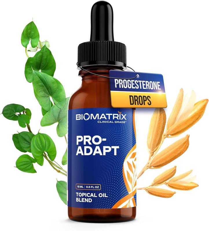 BioMatrix Pro-Adapt (4 mg per Drop, 500 Drops) Progesterone in Oil, Superior to Progesterone Cream, 50% More Product, Micronized, with Vitamin E