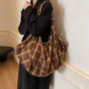 Women's Fashionable Plaid PatternTote Bag, Daily Commuting Bag, Casual LargeCapacity Shoulder Bag for Work & Daily Used,Trendy All-match Bag for Commuters andStudents,Fashionable Patterned Bag