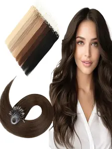 Micro Loop Hair Extensions, Real Natural Straight Micro Ring Link, 12"-22" Medium Length, Human Hair Extension, Blonde