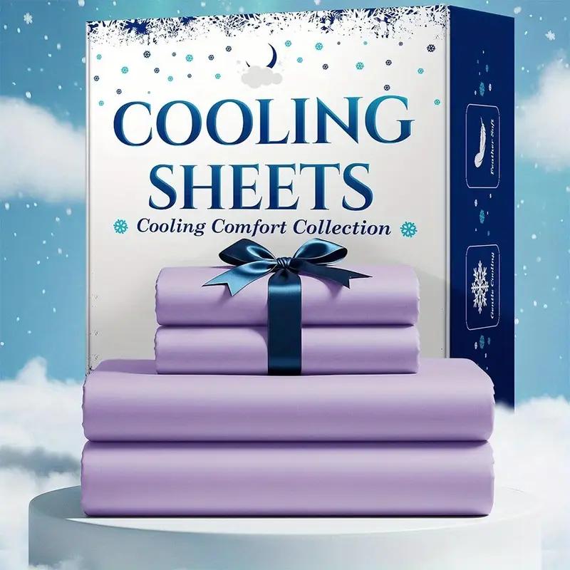 Cooling Sheets - Extra Deep Pocket Bed Sheet Set - Twin Full Queen King Sizes - Breathable Cooling Fabric - Hotel Soft Wrinkle Free - 4 Piece Complete Set - Secure Fit - Durable Easy Care