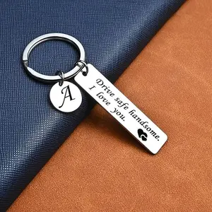 Driving Safe Keychain Gift,Valentines Gifts Keychain,I LOVE YOU MORE THE END I WIN Inspirational Keyring Keychain Key Holder,Fashion Keychain Kawaii Accessories for Men & Women As Gift