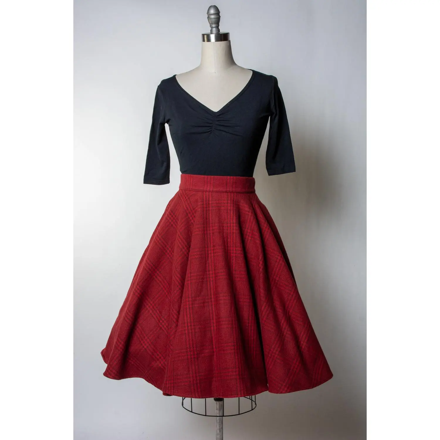Haute Circle Skirt - Flannel, Brick Red Plaid *sale