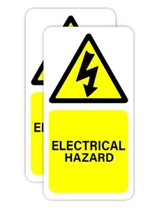 4" Electrical Hazard Danger Safety and Warning Signs Sticker (2- Pack) - Protect Your Business, Construction Site, Warehouse & Shop Area