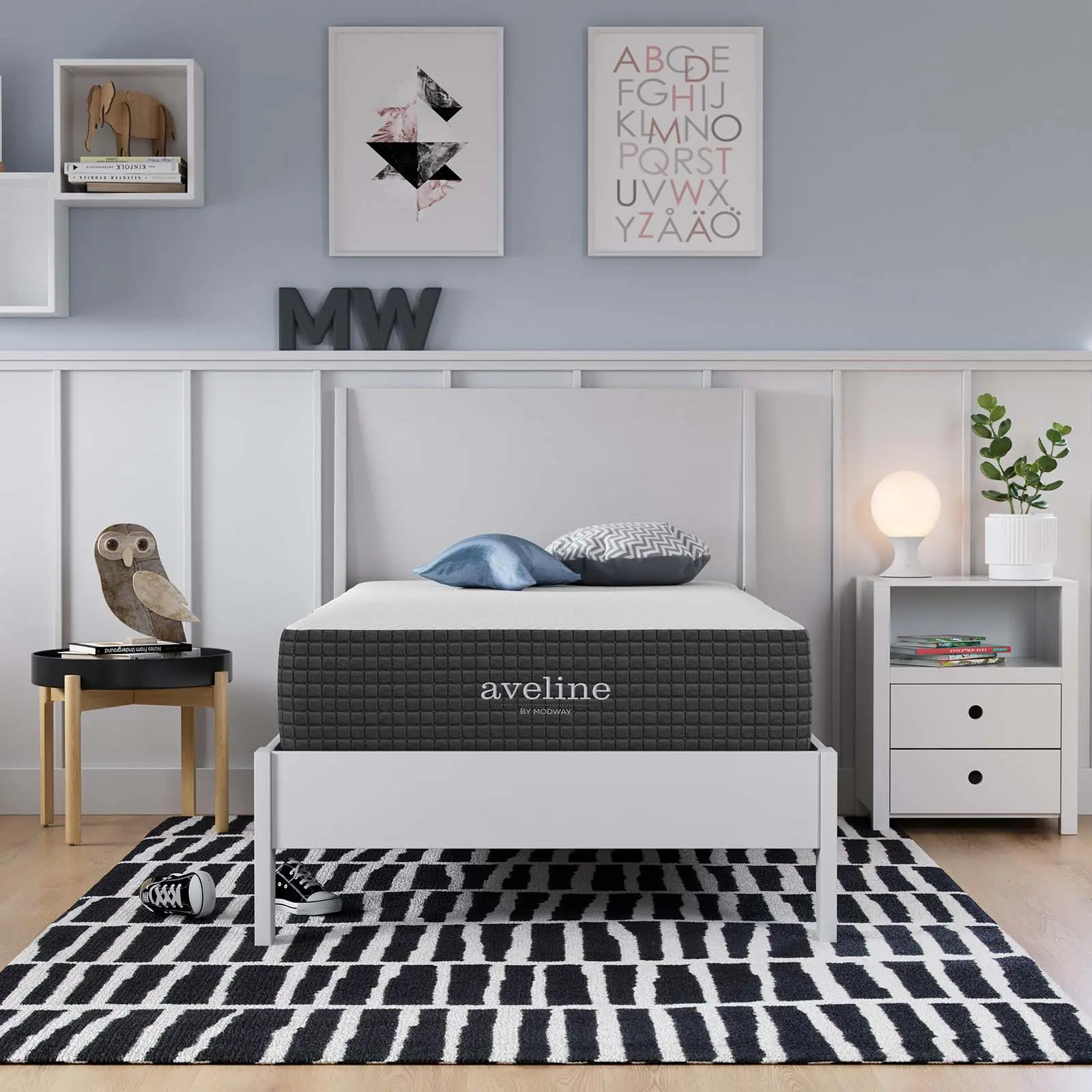 Modway Aveline 10" Twin Mattress, Cooling Bedding Option, Breathable, Allergy-Free, Deep Sleep Twin Mattress, Twin Mattresses