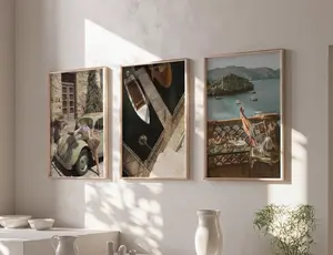 Vintage Fashion Poster Set of 3 Prints Luxury Wall Art Fashion Designer Posters Hypebeast Room Decor European Summer Travel Prints