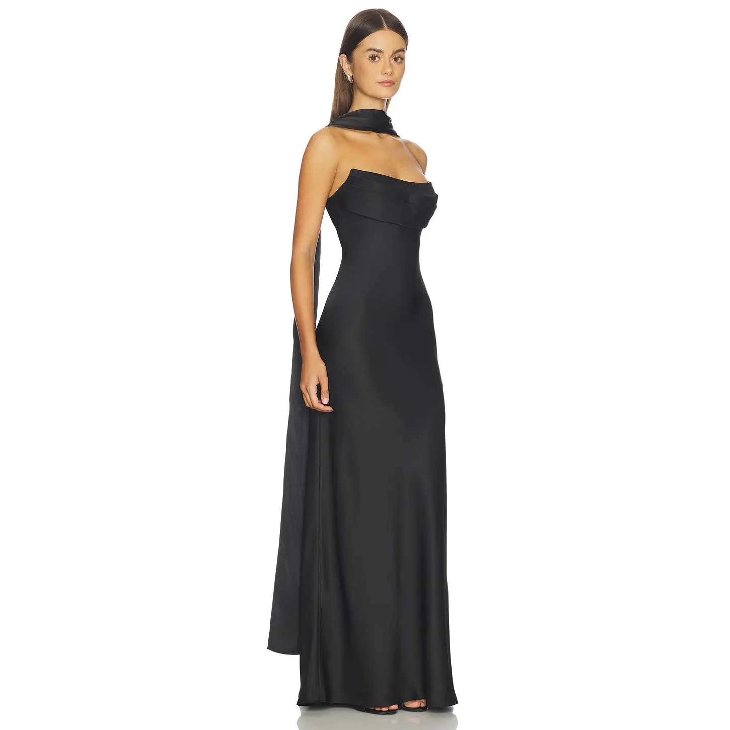 Runaway The Label Madeleine Strapless Maxi Dress in Noir
