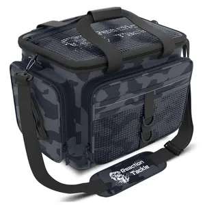 Camo Fishing Tackle Bag - Water-Resistant Storage for (6) 3600 Trays - Reaction Tackle