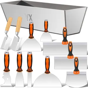 Drywall  Set, 12 count Drywall Tools Include Putty , Taping , Painter Scraper, 14"Drywall Mud Pan and Scoop, Putty  Set for Joint Taping, Finishing, Patching