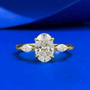 Solarii Three Stone Oval Cut 2.5ct Engagement Ring – 5A Cubic Zirconia CZ, 925 Sterling Silver, Perfect for Daily Wear for Women – Look at This, Refresh Your Look, Find Your Perfect Travel Suit