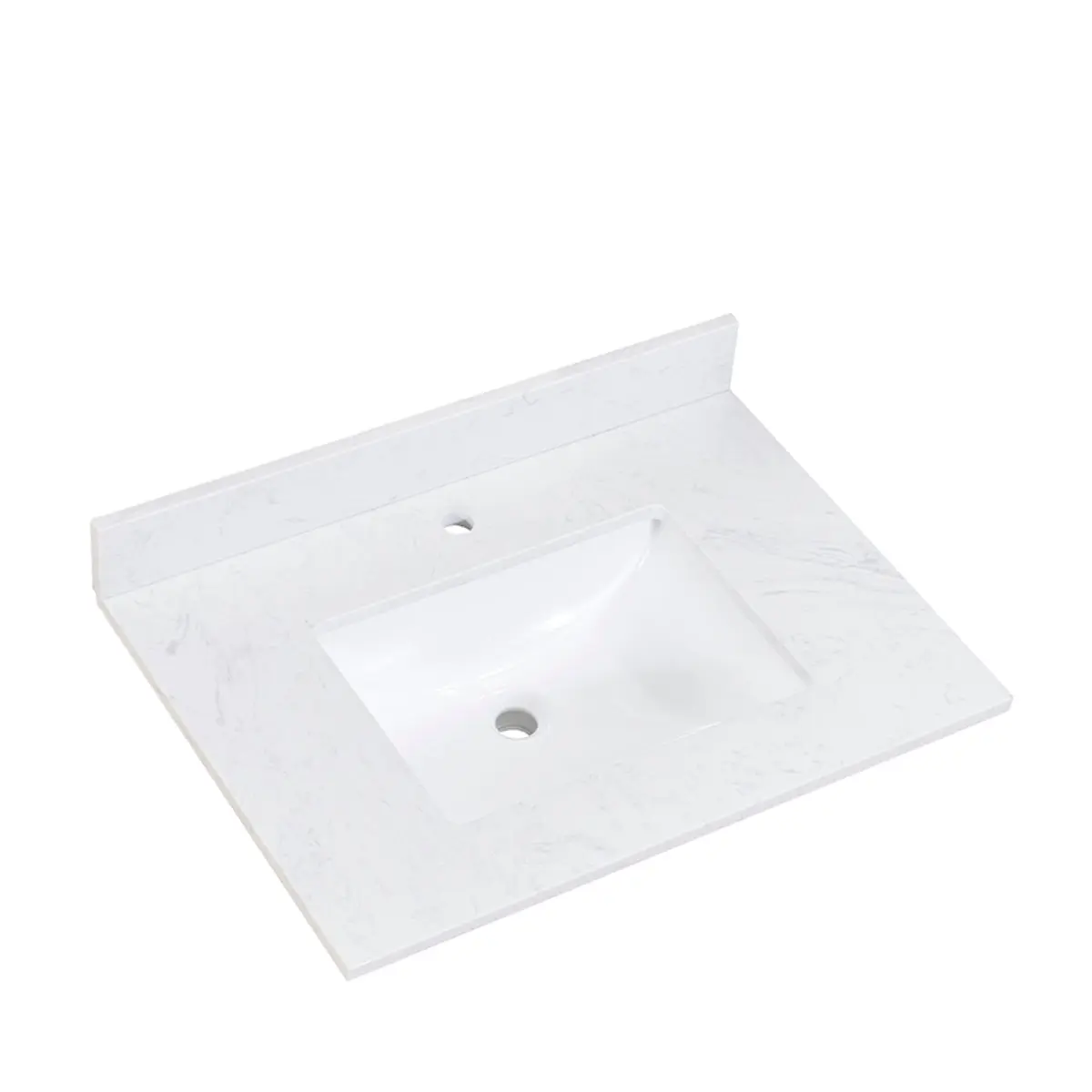 Salerno Single Sink Bathroom Vanity Countertop in Aosta White