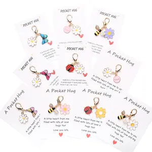 Pocket Hug Cute Resin Pendant Set Delicate Exquisite Keychain Matching Warm Wish Cards Sturdy Fine Craftsmanship Classic Butterfly Insect Shapes Ideal for colleague blessings daily friendship gifts and daily portable decorative ornaments-MM1