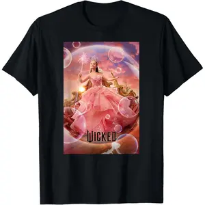 Men's Short Sleeve Vintage Basic Top Wicked Glinda Bubble Poster T-Shirt