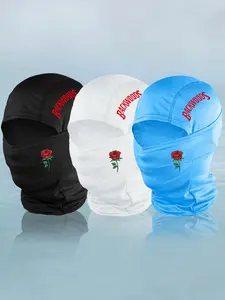 Unisex Rose Print Full Face Balaclava Hat, Breathable Windproof Dustproof Neckerchief Balaclava Hat, Suitable for Outdoor Sports Activities, Motorcycle Bandana