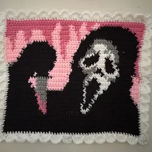 Ghostface Crochet Wall Art