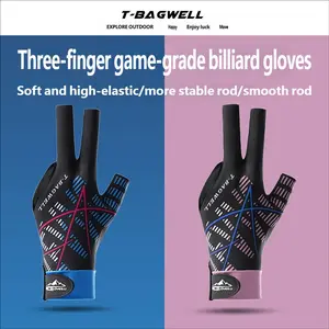 High Elastic Breathable Lightweight Snooker Glove, Three-Finger Design, Anti-Slip, Unisex Single Pack, Men and Women