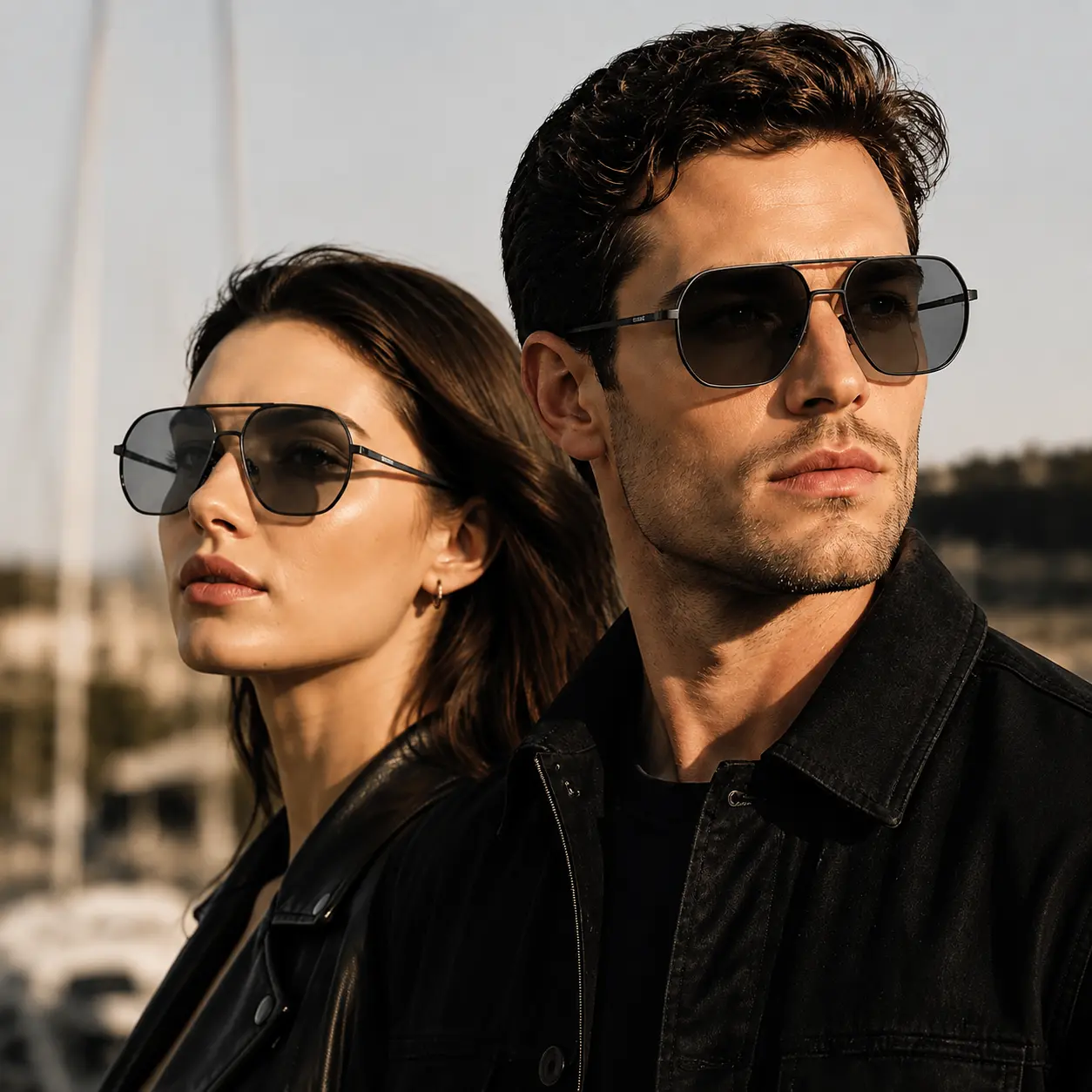 GIMEI G-07 Aviator Photochromic Sunglasses & Polarized Sunglasses Combo, UV400 TAC Lens, Adaptive Day Night Eyewear Set, Lightweight Metal Frame Glasses for Driving Fishing Outdoor