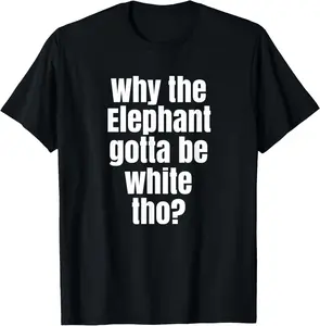 100% cotton Unisex Funny White Elephant Gift Shirt T-Shirt