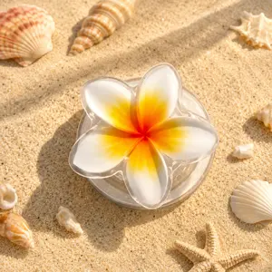 Cute Tropical Plumeria Flower Phone Grip - Magnetic Pop Socket & Kickstand - Beach Summer iPhone Accessory Gift