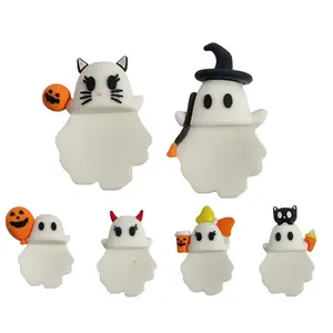 Ghostees Enchanted Phone Buddy, Cute Strong Adhesive Cling Decoration, Stick-On Halloween Ghost & Pumpkin Phone Topper for Smartphone, Peel-and-Stick Design Figurine Telephone All Models Phone Accessories, Phone Charm