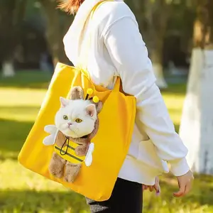 Cute Dinosaur Bee Rabbit Pet Portable Travel Bag | Canvas Shoulder Carrier for Small Dogs Cats Puppy Kitten