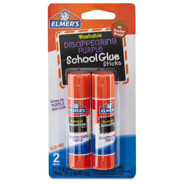 Elmer's Washable Disappearing Purple School Glue Sticks (Pack of 5) Glue Sticks Set