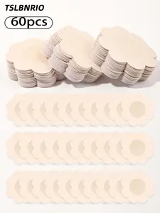 60pcs Women's Invisible Petal Nipple Covers, Adhesive Nip Cover Wireless Ultra-Thin 0.02cm Waterproof Nipple Pads, Soft Skin-Friendly Design for Backless Dresses