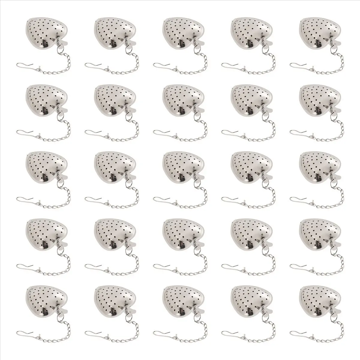 25Pcs Tea Strainer Stainless Steel Tea Ball Infuser Loose,Extended Chain Hook for Seasonings Cup Bottle Party Favors