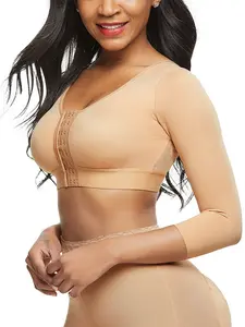 1 Count Arm Shaper Tops With Bra for Women,Compression Girdle Long Sleeves Corset Corrector Front Closure ,Seamless Shapewear Top with Adjustable Hooks, Womenswear, Body Shaper Basic Tops, Basic Minimalist Underwear,Suitable for Daily,Sport,Yoga,Gym