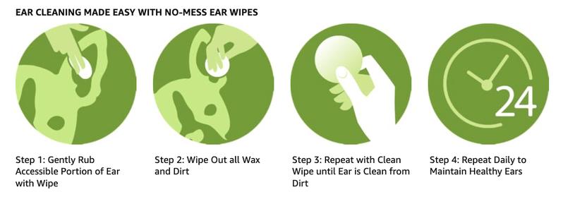 Pet MD Dog Ear Cleaning Wipes - Otic Cleanser for Dogs to Stop Ear Itching - Aloe and Eucalyptus - 100 ct