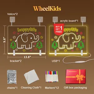 [Super Deal] Get 2 LED Note Boards for Price of 1 14x10 Inch with 12 Markers Light Up Memo Tablet Desk Decor Best Christmas Gift Idea