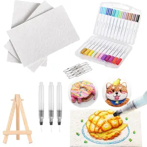 Magic Puffy Paint Kit for Kids – Foam Painting Paper - 3D DIY Texture Drawing Set with Bubble Pens, Canvas Sponge, Art Supplies Gift