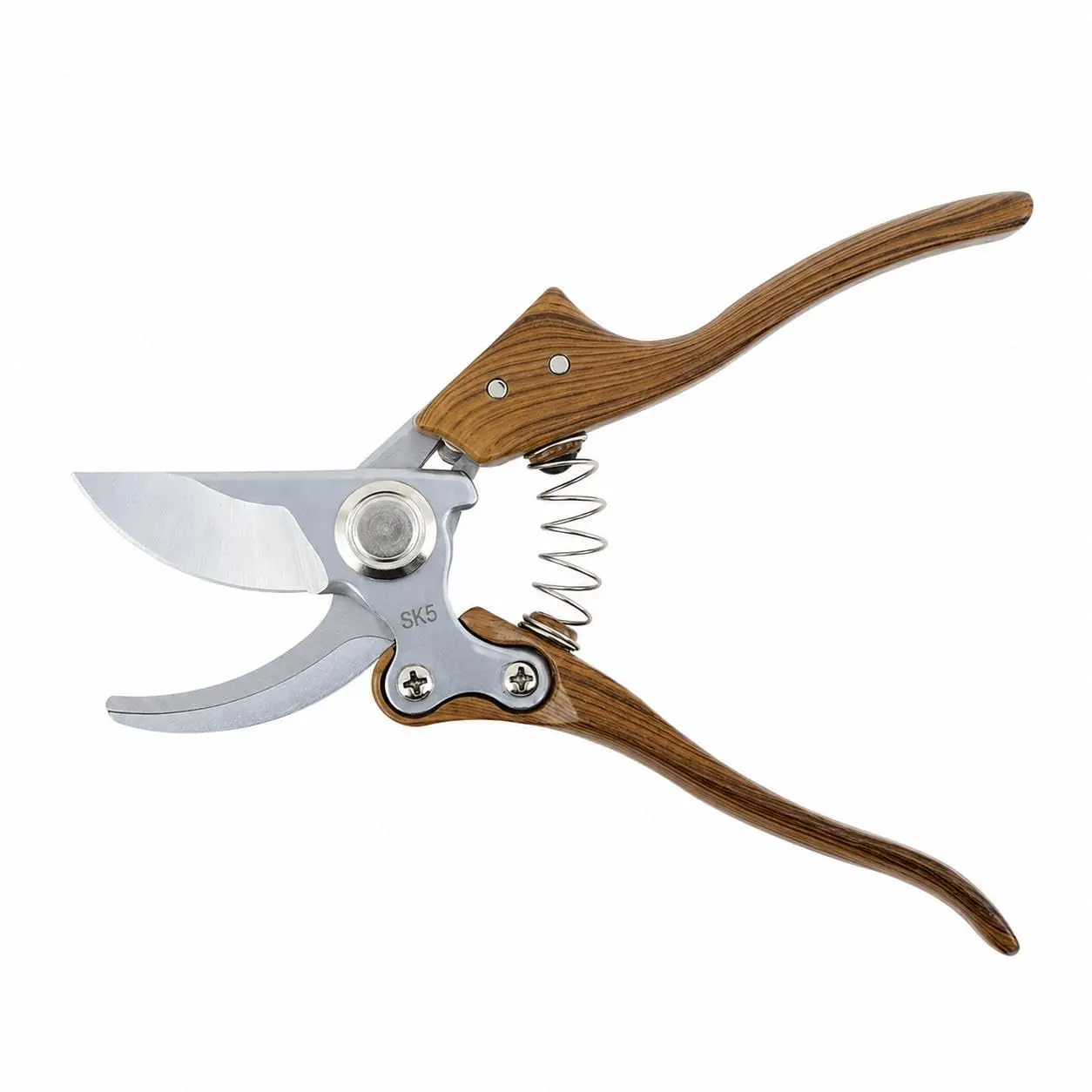 Professional Pruning Shears for Gardening, High-Carbon 75Cr1 Steel Blades, Wood-Grain Aluminum Handle, Heavy Duty Garden Shears for Florists & Gardeners