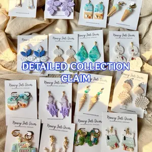 YOU CLAIM LIVE: Detailed Dangles polymer clay Collection for TikTok live polymer clay earrings hypoallergenic and stainless steel lightweight