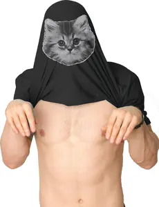 Mens Ask Me About My Kitty Funny Kitten Crazy Cat Lover Flip Up T shirt Mens Funny T Shirts Cool Vintage Fashion T-Shirt Gift Classic Menswear Flip Apparel for Men Funny Cat Short Sleeve Novelty Tees for Guys Black