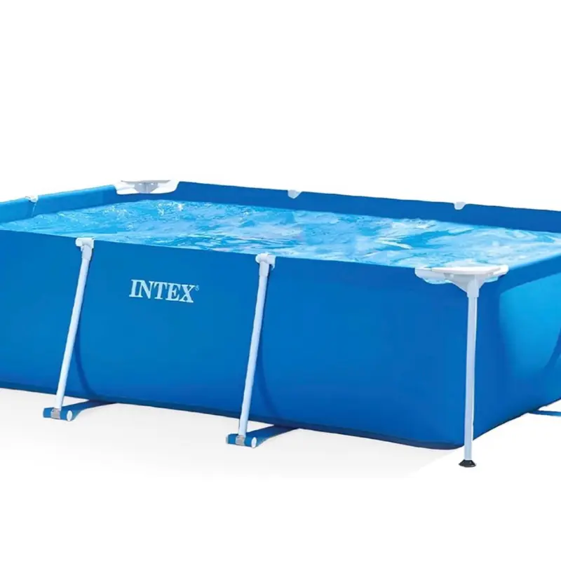 INTEX Rectangular Frame 9 ft 10 in x 6 ft 6.75 in x 29.5 in Above Ground Pool, Swimming Pool with Steel Frame, Pump Not Included