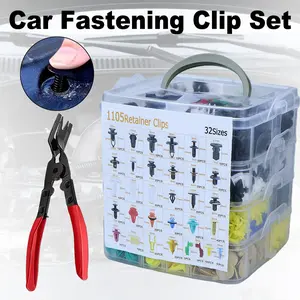 Automotive Fastener Retention Kit, Car Fastening Interior Replacement Parts Widely Applicable for Installation and Removal on Front Fenders, Bumper Rivet Retainers, Doors, and Other Body Surfaces. Includes Fastener Removal Tools.