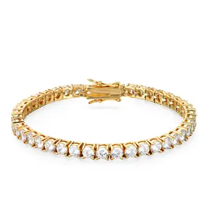 [LUMI84] Classic AAAAA+ Iced Out Tennis Chain Bracelt for Women Men D Color VVS Round Cut 3mm-5mm Bracelet for Men, Jewelry for Men