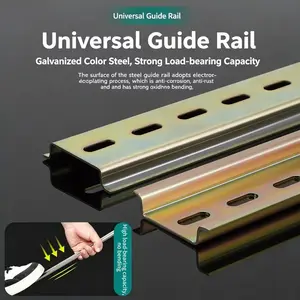 3pcs Electrical Installation Switch Rail Circuit Breaker Distribution Box U-Type Rail Thickened Terminal Slot, Durable & Reliable Design