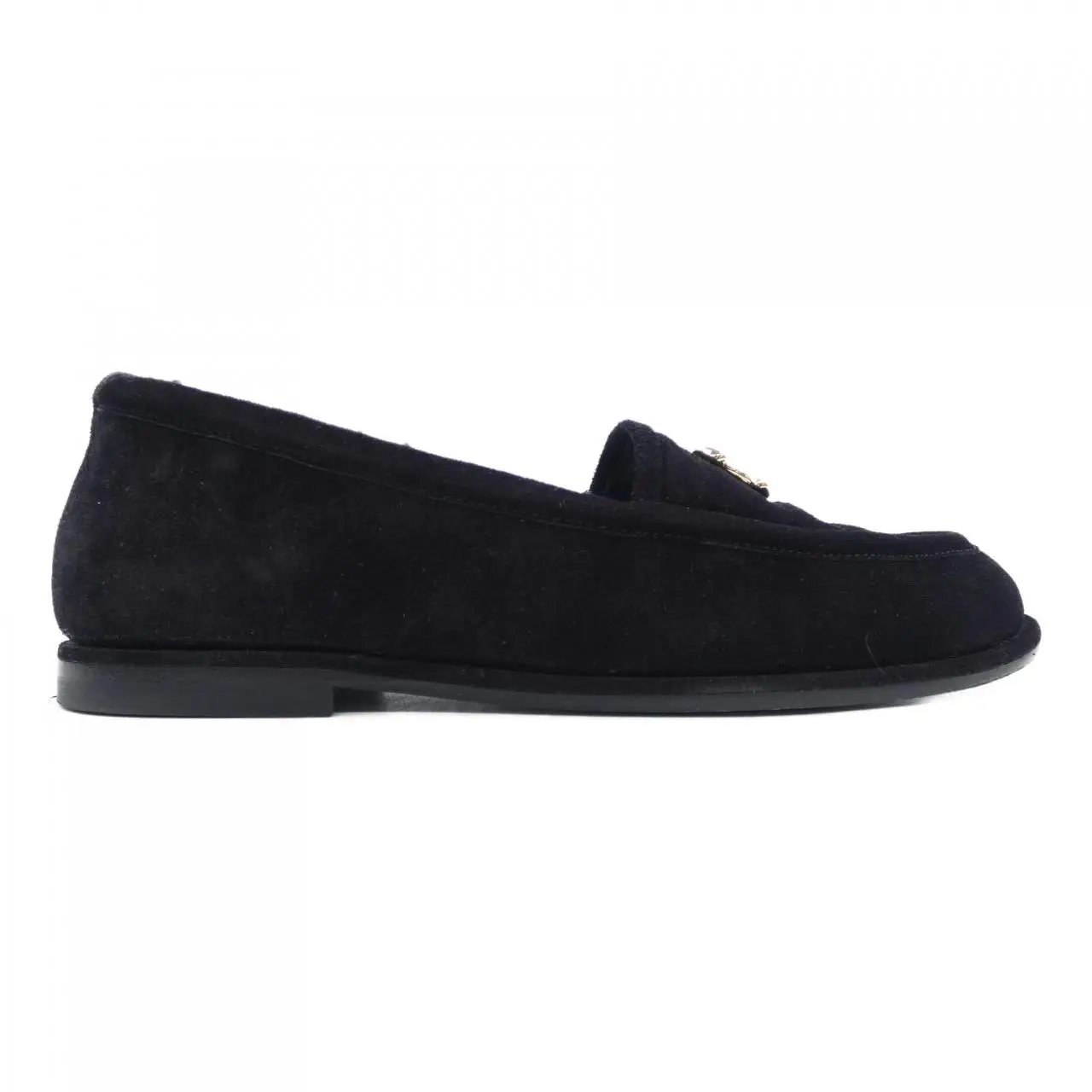 Pre-owned CHANEL Suede Small Leather Goods Moccasin Leather Loafers