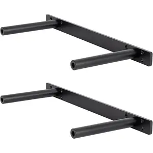 Floating Shelf Bracket ,Hidden Shelf Brackets (2 Pcs Additional Brackets 16 Inch -NO Kits), Matte Black