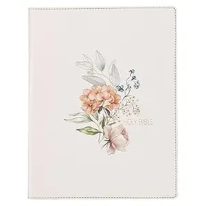 KJV Holy Bible, Large Print Note-taking Bible, Vegan Leather Hardcover - King James Version, Blush Bouquet Printed (KJV Note-taking Editions)