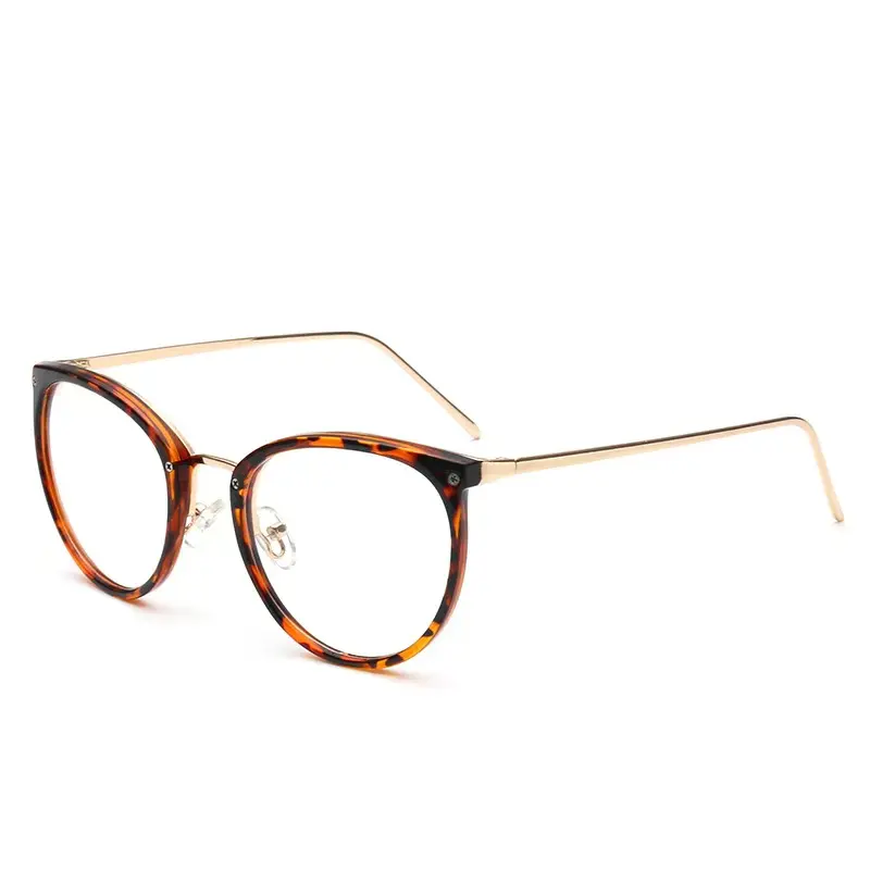 Women's Modern Full Rim Bluelight Glasses - Lightweight Ergonomic Metal Round Frame, UV-Protection PC Lenses, HEV Absorption Tech, Eye Fatigue Prevention for Office Workers Gaming & Daily Screen Time Screen Viewing Eyewear