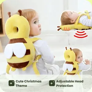 Baby Head Protection Pad Backpack Walking and Crawling, Cute Christmas Elements Baby Walker Protection Toddler Adjustable Baby Head Protection Safety Pad Backpack Wear Crawling, Bee, Newborn