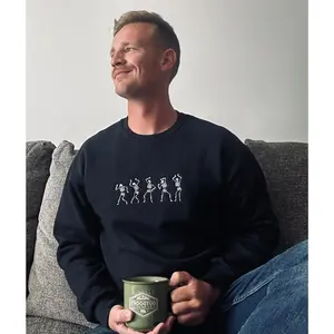 Dancing Skeletons Embroidered Sweatshirt Casual Halloween